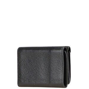 Balenciaga Trifold Paper Wallet Black Leather